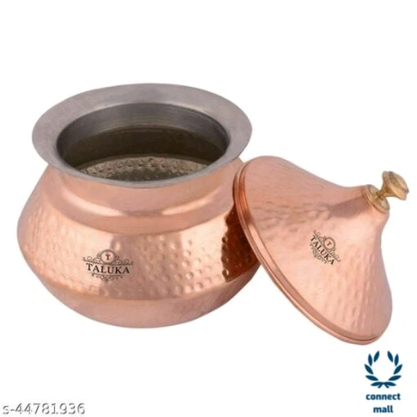 Copper 1.5 liter Indian Food Daal Dish Serving 